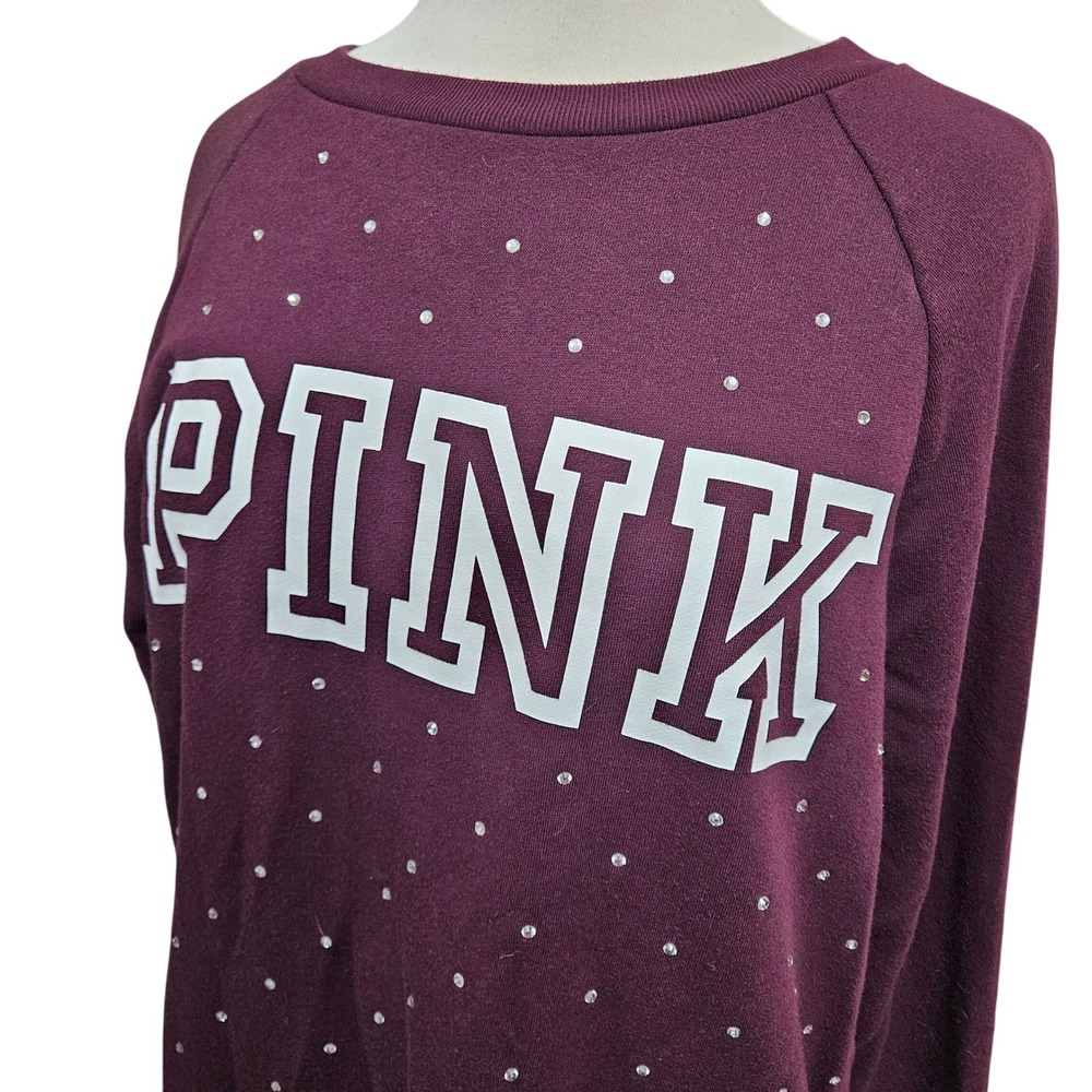 Victoria's‎ Secret Pink Crewneck Sweatshirt Rhinestone Bling Women's Size M